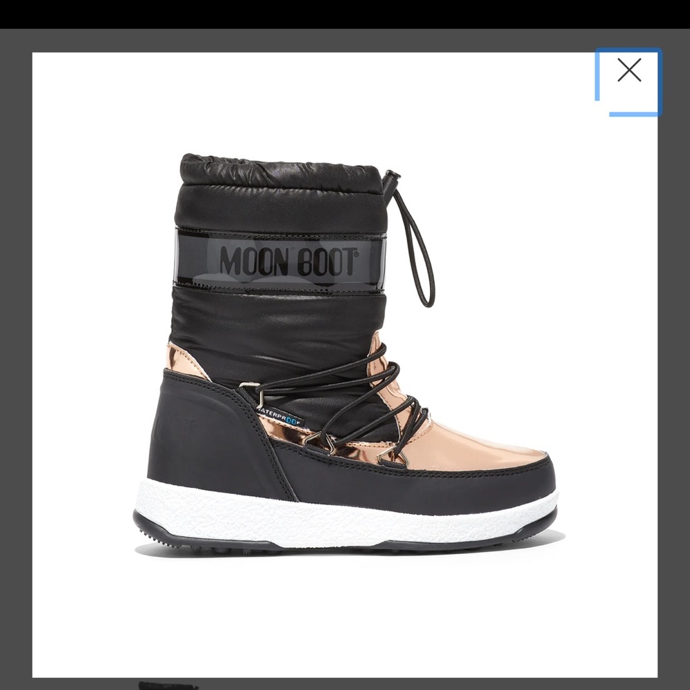 Moon Boot Black and Gold Snow Boots